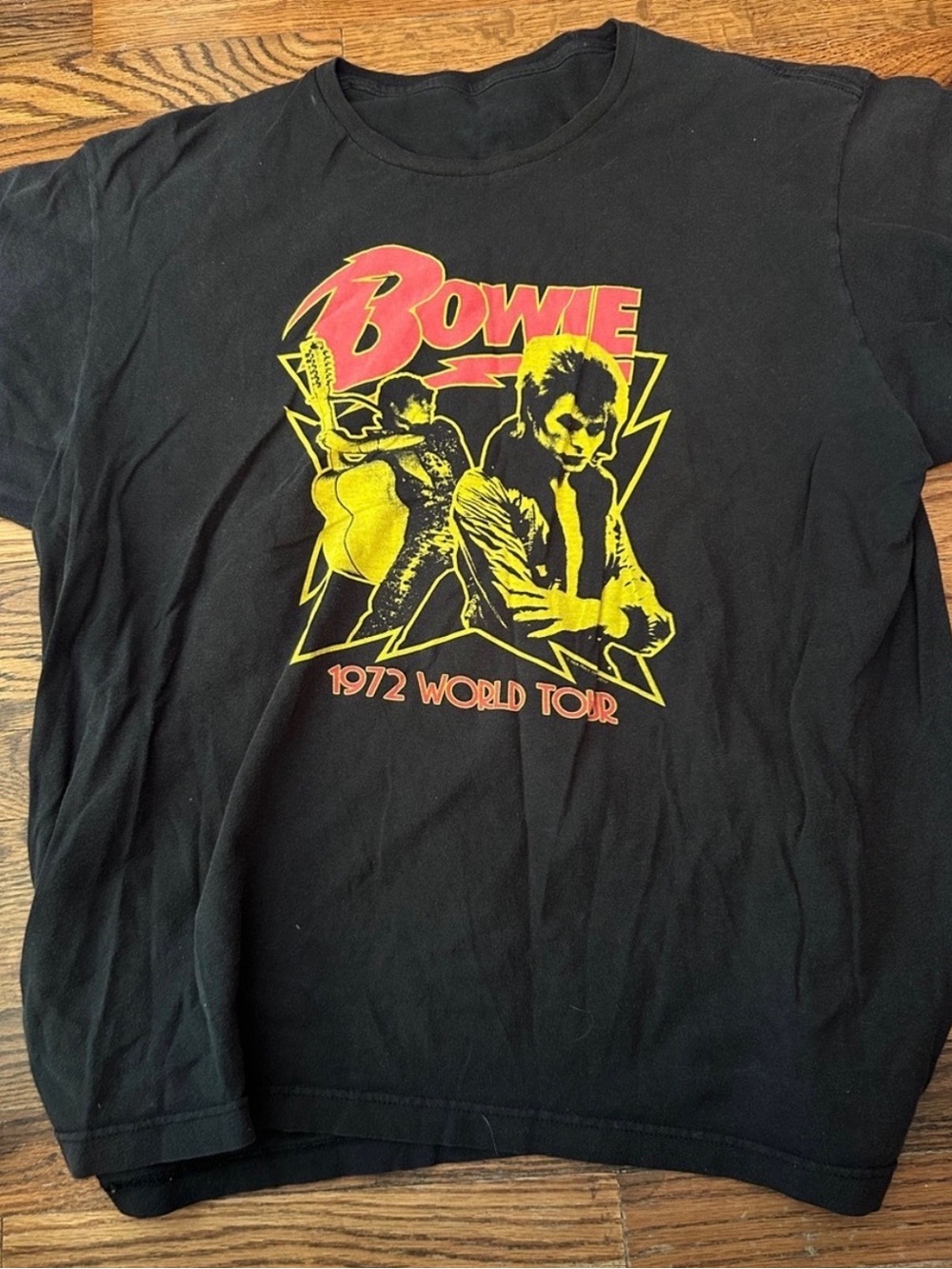 Black David Bowie 1972 World Tour Graphic Tee